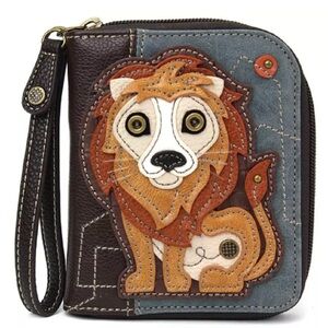 Charming Chala Lovely Lion Purse Wallet Credit Cards Coins Wristlet NWOT